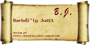 Barbély Judit névjegykártya