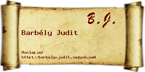 Barbély Judit névjegykártya